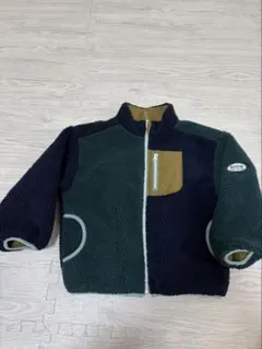 B:ming フリースジャケット 110㎝ダークグリーン/ネイビー