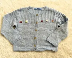 familiar ニットカーディガン ブルー90cm