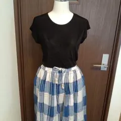 最終再値下げ美品1度短時間着用♡綿100チェックフレアースカート♡サイズМ〜L