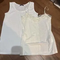ホワイト タンクトップとキャミソールセット