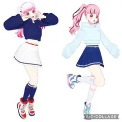 ハートプリントプルオーバー ハートプルオーバートリコロール プリマジ フルコーデ