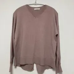 any SiS ピンク Vネック 長袖ニット