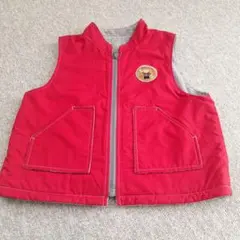 ファミリア　リバーシブルベスト おとなしい赤&グレー　100　美品