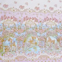 オックス　生地　ハンドメイド　入園　小物作り　しか　うさぎ　花柄　バラ　ロココ