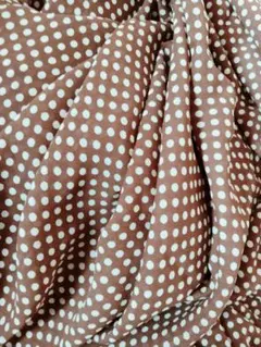 服地　秋色茶系　ドット柄　112✕220
