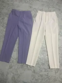 ラベンダー・ホワイト スラックス 2点セット