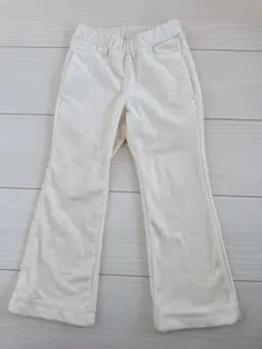GU ヌクヌクニットコールフレアパンツ　アイボリー　100
