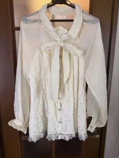 LIZ LISA レース切替ボウタイブラウス 長袖のサムネイル