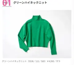 いよかん様　　　グリーン ハイネックニット　S