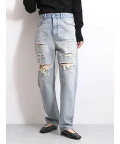 アングリッド/クラッシュルーズデニムパンツ/グランジ・ヴィンテージ加工