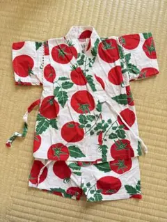トマト柄 甚平 90cm 綿100% ベビー 上下セット 夏祭り パジャマ