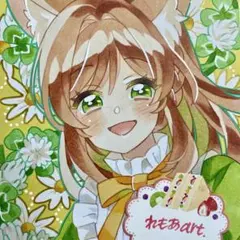 手描きイラスト　猫耳少女