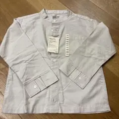 新品未使用　無印良品　スタンドカラー シャツ　洗いざらし　130 ベージュ