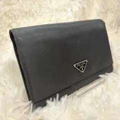 美品 ✨ プラダ 長財布 ナイロン 三角ロゴ サフィアーノ 二つ折 ブラックのサムネイル