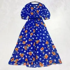 美品✨】アンソロポロジー マキシワンピース ティアード 総柄 フレア 