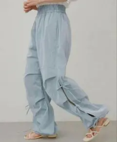 Kastane 裾ドロストナイロンパンツ サイドリボンパンツ カーゴパンツ