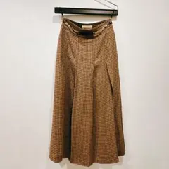極美品　GUCCI グッチ　チェックスカート　チェック柄　スリットスカートのサムネイル
