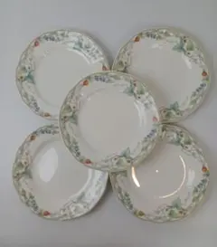 Noritake ノリタケ 葉っぱ柄 プレート 丸皿 平皿 洋食器 5枚セット①