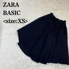 ZARA BASIC ザラベーシック ネイビー フレアスカート XS