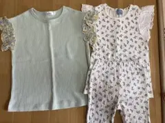 新品、未使用女の子Ｔシャツ、セットアップ110センチ