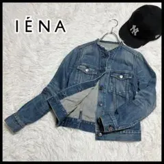 イエナ IENA デニムジャケット Gジャン ノーカラー フリンジ インディゴ