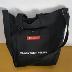 MILKFED. 2way ショルダーバッグ 黒 トートバッグ ブラック 綿
