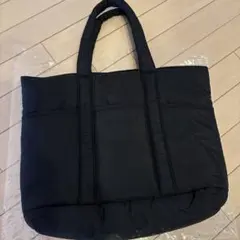 ブラック キルティング トートバッグ