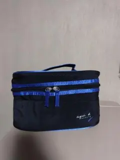 アニエスベー　化粧ポーチ　黒青