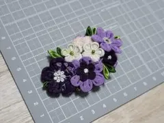 ヘアクリップ 和装小物 紫