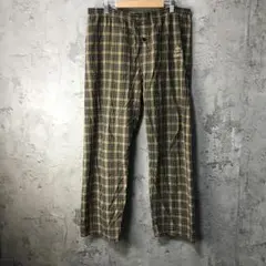 B3285古着　パジャマパンツ　黒　茶　90s Y2K