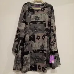 CASALINGA 花柄長袖チュニック ネックウォーマー付き