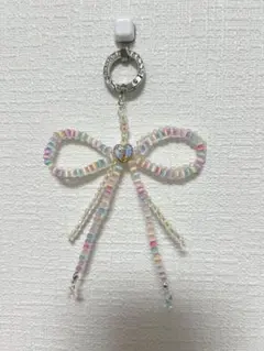 カラフルビーズリボンストラップ