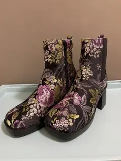 YOSUKEヨースケ 花柄刺繍ブーツ Mサイズ23.0〜23.5cm