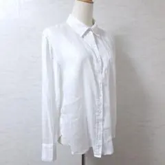 H&M プレミアム リネン スタンダードシャツ 着回し 白