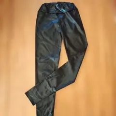 レザー風パンツブラック光沢レギンス ウエストゴムM〜L