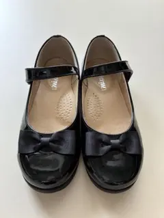 黒リボン付きエナメルフォーマルシューズ 【20.0】