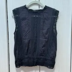 黒のレースノースリーブシャツ M inend dress code