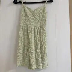 花柄キャミワンピース 薄緑色XS