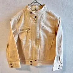 組曲　キッズ　ライダースジャケット風ブルゾン　ベージュ　S　100－110