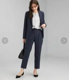 グリーンレーベルリラクシング　カチリラ　ネイビー ノーカラージャケット