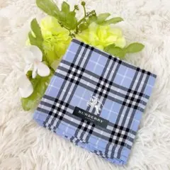 新品✨未使用 BURBERRY バーバリー ハンカチ ハンカチーフ ブルー 水色