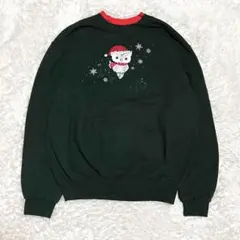 スウェット　フクロウ　ニット帽　ビーニー　トレーナー　アニマル　刺繍のサムネイル