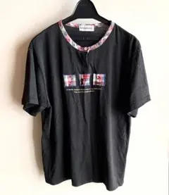 ★Rebentores カジュアルカットソートップス チェック柄 ブラック 動物