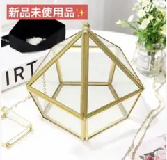 新品✨ リングピロー ガラスケース 六角形 ゴールド 結婚式 ウェディング
