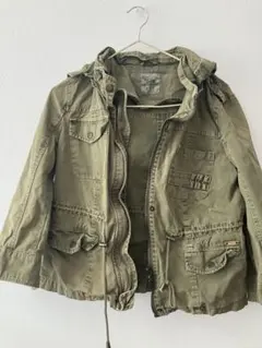 ZARA オリーブグリーン ミリタリージャケット M