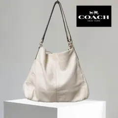 美品 COACH ワンショルダーバッグ ベージュ レザー バケツ型 4916 