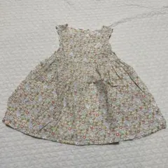 スラスリ　花柄　ワンピース　スカラップ　90