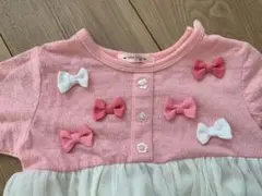 【美品】95センチ ワンピース ピンク リボン ハレノヒ