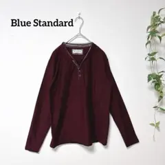 Blue Standard メンズ ヘンリーネック ロンT ボルドー Mサイズのサムネイル