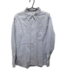 UNIQLO メンズLサイズ　ストライプYシャツ　青色ブルー◾️最終お値下